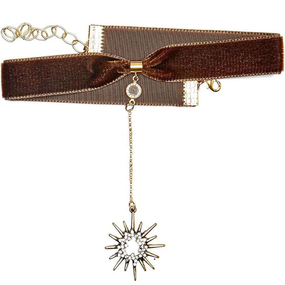 NEW FRAISER STERLING - Saturday Night Fever Starburst Choker in Olive
